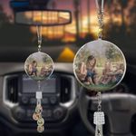 Personalized photo car pendant, custom car mirror photo pendant, photo crystal hanging memento, custom car pendant hanging picture frame, hanging gifts for family and friends