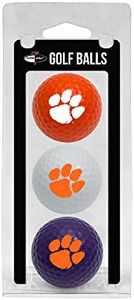 Team Golf NCAA Clemson Tigers 3 Golf Ball Pack Regulation Size Golf Balls, 3 Pack, Full Color Durable Team Imprint