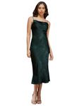 FableStreet Women Satin Cowl Neck Slip Knee-Length Dress - Olive (Fsdr1105Btgr-Xxl)