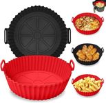 Silicone Air Fryer Liners, 2 Pcs Reusable Air Fryer Silicone Baking Tray, Air Fryer Silicone Pot Round Air Fryers Accessories Oven Accessories, Replacement of Parchment Liner Paper