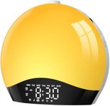 LIORQUE Sunrise Alarm Clock Wake Up Light Clock with Sunrise/Sunset Simulation, 8 Colors Atmosphere Lamp, 22 Natural Sounds, Dual Alarms, Snooze and FM Radio, Light Up Alarm Clock Bedside