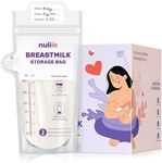 Nuliie Temp-Sensing Breastmilk Storage Bags 120Count, No-Leak, BPA Free with Easy Pour Spout, 6oz/180ml Presterilized, Hygienically Self Standing Milk Storage Bags Freezer for Breastfeeding