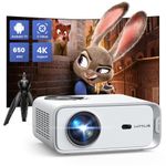 【Android TV】 Projector 4K with Auto Keystone, WiMiUS P63 Portable Projector with Electric Focus, Native 1080P Bluetooth Projector with Tripod, Outdoor Projector for iPhone/Home Cinema/Camping