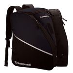 TRANSPACK Unisex Adults Edge Junior Water-Resistant Tough Durable Lightweight 43L Ski/Snowboard Boot Helmet Goggles & Gear Backpack Bag, Black