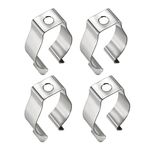 sourcing map T8 U Clips Holder Bracket for LED Light Tube, LED Fluorescent Tube Replacement Mounting Accessories, Nickel-Plated Manganese Steel Lamp Support to Prevent Sagging, Pack of 4