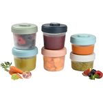 Béaba Beaba, Set of 6 Storage Pots, Interlocking, Stackable Pots, Baby Food Storage Container, 100 Percent Airtight, Freezable, Breast Milk, 2 X 90 Ml+4 X 150 Ml, Multicolor