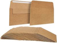 Juvale A6 Envelopes Bulk - 100-Count A6 Invitation Envelopes, Kraft Paper Envelopes for 4x6 Inch Wedding, Baby Shower, Party Invitations, Square-Flap Photo Envelopes, Brown, 4 3/4 x 6 1/2 Inches