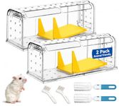 2 Pack Humane Mouse Traps, Indoor & Outdoor Use,Touch-Free,Catch & Release Options, Includes Cleaning Brush, Washable & Reusable, Pet & Child Safe, High Sensitivity Rodent Catcher
