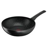 Tefal Titanium Stone Wok 28 cm, High-Performance Non-Stick Coating, Metal Spatula Safe, All Stovetops Including Induction, E1051945