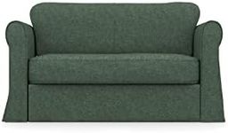 comfortly 2-Seat Sofa Bed Slipcover Replacement Hand Made Compatible with HAGALUND Sleeper Couch - COVERS ONLY - - COVERS ONLY (Heavy Duty - Green)