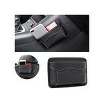 Car Seat Side Gap Organizer, Car Seat Pockets PU Leather Storage Bag, Pen Phone Holder Tray Pouch Vehicle Seat Gap Filler, Fits to Organize Document, Registration, Notepad, Door, Window, Console