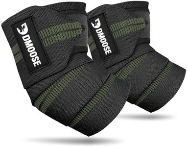 DMoose Fitness Elbow Wraps for Weightlifting, Bench Press, Cross Training & Powerlifting for Men and Women - 40" Nylon (Pair) Elbow Straps - Increases Stability of Joints and Support Injury Recovery