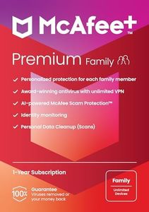 McAfee+ Premium Family 2024 | Unlimited Devices | Premium Security | Enhanced Identity Monitoring | Online Privacy Protection |Parental Controls| 1 Year Subscription with Auto Renewal| Key Card