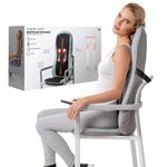 Sharper Image Smartsense Shiatsu Realtouch Massaging Chair Pad with Extra Cushion, Soothing Heat, 4 Deep Kneading Gel Nodes, Pain Relief for Neck, Back, Shoulders, Lumbar, Pressure Points Body Scan