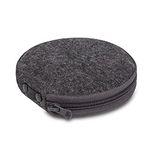 ELEZAY Portable CD Case Felt DVD Storage Round 20 Disc Capacity Small CD Holder Wallet for Car Travel Home, Grey