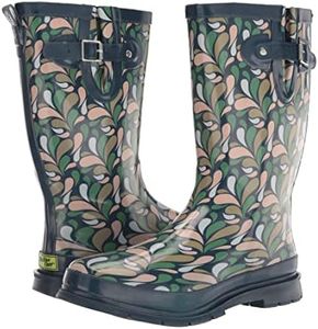 Western Chief Printed Tall Waterproof Rain Boot, Raining Paisley, 6 US