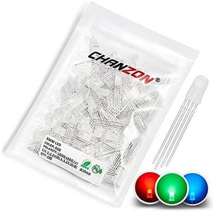 Chanzon 100 pcs 5mm RGB Multicolor Diffused LED Diode Lights Common Anode(Frosted Round Tricolor) 4 pin Bright Lighting Bulb Lamps Electronics Components Indicator Light Emitting Diodes