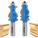 Architectural Molding Router Bit Set, Newdeli 1/2 Shank Frame Router Bit, Corner Rounding Edge-Former Roundover Beading Router Bit for Woodworking