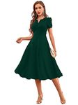 Tessavegas, Women's & Girls' A-LINE MIDI Maxi Dress (XL, Green)