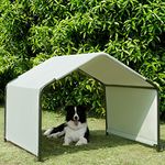 Beimo Dog Shade Shelter Outdoor Tent for Large Medium Dogs, 4'x4'x3' Outside Sun Rain Canopy Pet House for Cats Pigs Livestock with Waterproof Roof Ground Nails