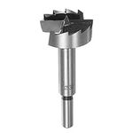 HARFINGTON Forstner Drill Bit 38mm (1-1/2") Dia 10mm (3/8") Round Shank Serrated High Carbon Steel Hole Opener for Wood Drilling Hinge Woodworking