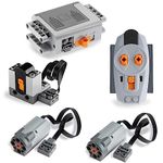 TEESE 5pcs Technic-Motor Set with Motor-Remote-Control-Receiver, Battery-Box, Compatible with Technic-Parts