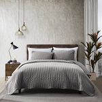 Brielle Home Quilt Set with Cotton Backing, Gray, Full/Queen