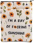 PLITI Sunflower Book Sleeve Funny Sunshine Gift I'm A Ray of Sunshine Sarcastic Quote Book Protector Optimistic Gift (ray Sunshine BS)