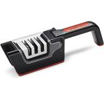 Cuisinart C77SHP-3S 3-Slot Foldable Knife Sharpener, Black/Red