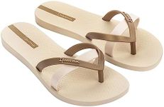 Ipanema Women's Kirei Flip Flops, Beige/Gold, 9