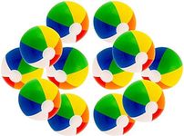 16" Rainbow Color Party Pack Inflatable Beach Balls - Beach Pool Party Toys (12 Pack)