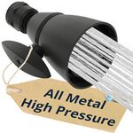 Hammerhead Showers® All Metal 2 Inch High Pressure Shower Heads - Matte Black – 2.5 GPM Shower Heads High Pressure - High Flow Shower Head with Adjustable Spray Pattern - Fixed Shower Head