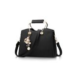 NICOLE&DORIS Women Handbags Tote Top Handle Shoulder Bags Crossbody Bag for Ladies Leather Bag with Long Strap black