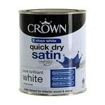 Crown Retail Quick Dry Satin Pure Brilliant White, 750ml