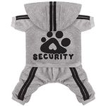 Otunrues Dog Hoodie, Dog Clothes Sweater 4 Legs Dog Jumpsuit Outfit Fleece Sweatshirt Security Patterns Clothes Dog Hoodies for Small Medium Large Dogs Cats(Grey,L)