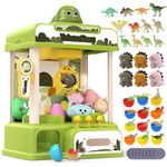 Skirfy Dinosaur Claw Machines for Kids,Mini Claw Machines Boys Dinosaur Toys with 34 Claw Machine Prizes & Sound,Claw Game Machine Toy Thanksgiving Gifts for Boys Girls