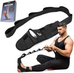 DMoose Fitness Foot & Calf Stretcher - Hamstring Stretcher for Plantar fasciitis, Achilles Tendonitis, & Heel Spurs - Yoga Stretching Strap for Lower Back Pain - Flex Strap for Physical Therapy