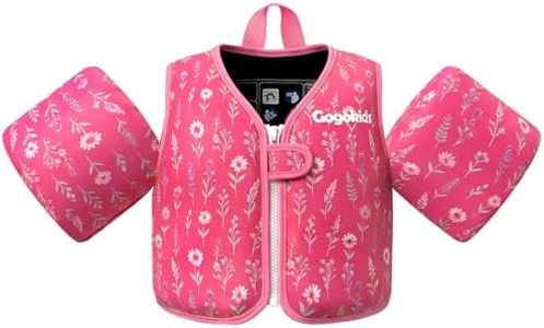 Gogokids Toddler Swim Vest Pool Floats for Kids 30-40-50-60-70 lbs, Kids Swimming Jacket[Stable Buoyancy & Comfort Wear] Puddle Float Jumper Swim Arm Floaties Bands Water Wings for Boys Girls Swimmies