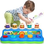 Wanonoo Baby Musical Toys for Babies 6-12 12-18 Months Cause and Effect Pop Up Animal Toys for 1 Year Old Boy Girl Birthday Gift with Music & Light, Educational Learning Sensory Toys for Toddlers 1-3