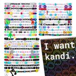 kandi bar Variety Pack (37 Different Rave Bracelets) | 2024 Edition | EDM Life, Good Vibes, and Party Hard All-in-One | Wear and Trade Handmade PLUR Music Festival Accessories | Different Phrases Every Time