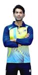 JRCY Cricket Full Sleeves Coller Neck Graphic Printed Dri fit Micro pp T-Shirt Jersy for Men (XL, Yellow-Blue)