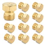 Grill LP Gas Conversion Kit, Brass Jet Nozzle for Propane LPG, DIY Burner Orifice Can Drill Out, Replacement Part Compare With Weber and Most Brands Grills, 10 PCS, Orifice Size 0.5mm , M6x0.75mm