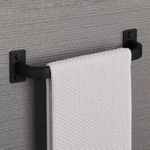 Mooche Black Towel Rail Wall Mounted, 25CM Hand Towel Holder, SUS304 Stainless Steel Single Towel Bar for Bathroom Kitchen Home