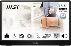 MSI PRO MP161 E2 15.6 Inch Full HD Portable Monitor - 1920 x 1080 IPS Panel, 60Hz, Eye-Friendly Screen (PC, Laptop, Mobile), Speakers, Enhanced Chassis & Kickstand - Mini-HDMI 2.0b, 2 x USB Type-C