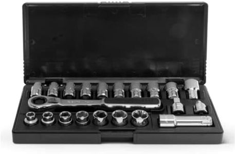 SATA 21-Piece Pass-Thru Socket Set, 3/8-Inch Drive Metric/SAE Sizes, with a Professional Pass-Thru Design and a Black Storage Case - ST09134SJ