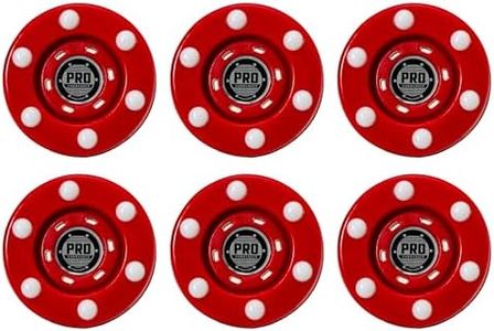 Franklin Sports NHL Street Roller Hockey Pucks - (6) Pro Commander Outdoor Roller Hockey Pucks for Practice + Training - Outdoor Hockey Street Pucks with Rollers - Perfect Outdoor Hockey Puck - Red