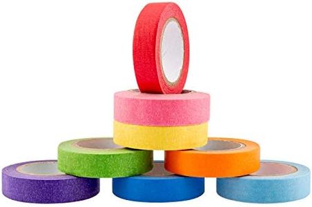 AIEX 8 rolls Colored Tape Rainbow Tape Masking Tape Set Writable for Craft, DIY, Color Coded, 8 Assorted Colors 15mm Wide