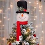 Christmas Tree Topper Snowman – Cute Hugger Santa Xmas Snowman Tree Topper, Christmas Tree Decoration for Holiday & New Year, Fits 4–7.5 FT Christmas Trees