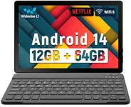 Android Tablet, 10.1 Inch Android 14 Tablet with 1280x800 IPS HD Touch Screen, Dual Camera, 64GB Storage 1TB Expansion, 8 in 1 Tablets Kit with Keyboard, Protective Case, Mouse, Stylus, BT 5.0, WiFi 6