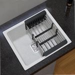 Plantex Quartz Single Bowl Sink For Kitchen/Kitchen Sink/Non-Fading Mosaic Matt Grey Colour With Uv Protection/Undermount/Topmount (Mosaic Grey/18 X 16 Inches)